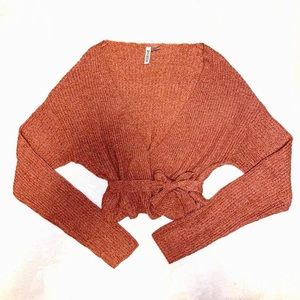 Dusty Rose Knit Wrap Cardigan